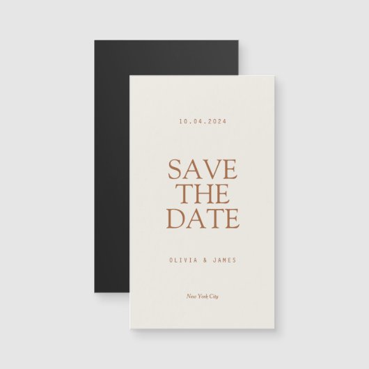 暖シンプルかい秋の結婚式の日付を保存 (正面/裏面)