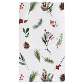 暖シンプルかい赤の冬の水の色クリスマス スモールペーパーバッグ (裏面)