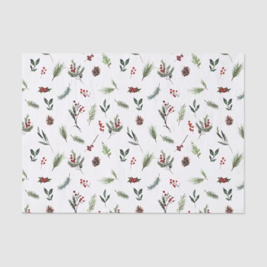暖シンプルかい赤の冬の水の色クリスマス 薄葉紙 (正面)