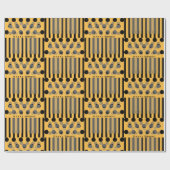 暖パーソナライズされたかいイエローブラックインスパイア誕生日 ラッピングペーパー (フラット)