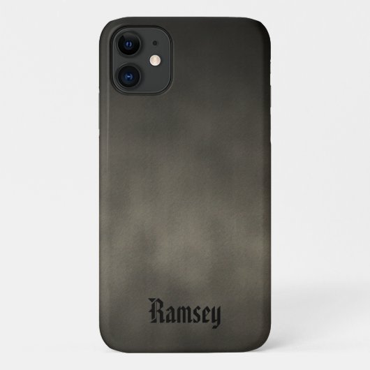 暖パーソナライズされたかい灰色のゴシックグラデーション芸術 Case-Mate iPhoneケース (裏面)