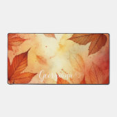 暖パーソナライズされたかい秋の水の色離れの デスクマット (正面)