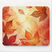 暖パーソナライズされたかい秋の水の色離れの マウスパッド (正面)