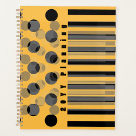 暖パーソナライズされたかい黄色インスパイア黒 プランナー手帳