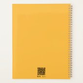 暖パーソナライズされたかい黄色インスパイア黒 プランナー手帳 (裏面)