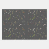 暖モダンかい冬のベリーの水色 ラッピングペーパーシート (正面2)