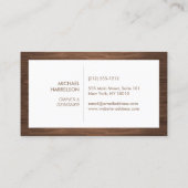 暖モダンかい木目の上の装飾ロゴ 名刺 (裏面)