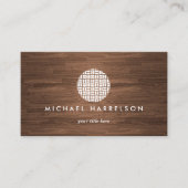 暖モダンかい木目の上の装飾ロゴ 名刺 (正面)