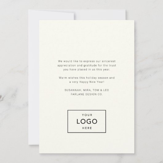 暖モダンかい格子状のクリスマスツリーシンプルビジネス シーズンカード (裏面)