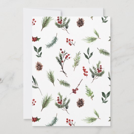 暖モダンかい赤の冬のクリスマスパーティー 招待状 (裏面)