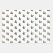 暖モダンかい赤の冬の水色 ラッピングペーパーシート (正面3)