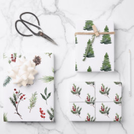 暖モダンかい赤の冬の水色 ラッピングペーパーシート