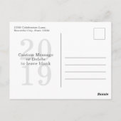 暖モダンかい願いハッピーニューイヤー写真ホリデー ポストカード (裏面)