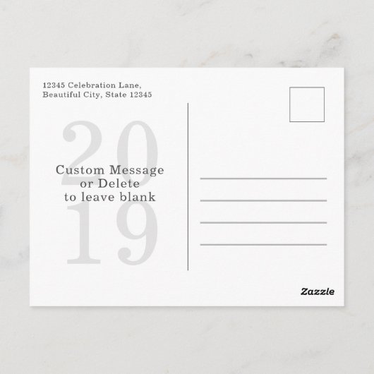 暖モダンかい願いハッピーニューイヤー写真ホリデー ポストカード (裏面)