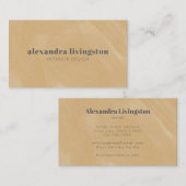 暖モダンか自然なタン・ブラウンのミニマル自然 名刺 (正面/裏面)