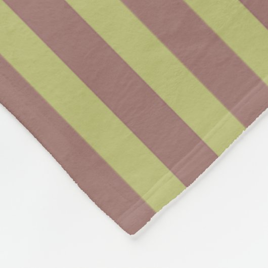 暖モノグラムのかい中性茶色と緑のストライプ フリースブランケット (角)