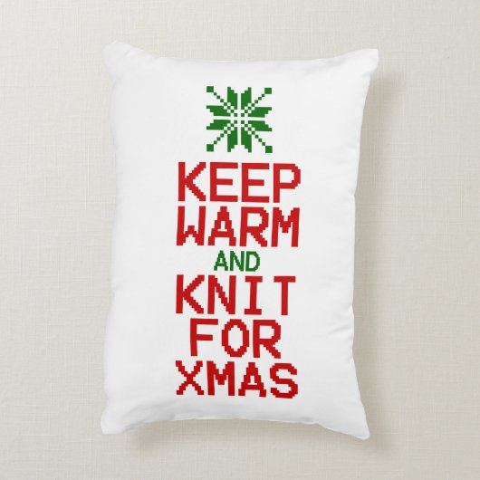 暖保か編みクリスマス アクセントクッション (裏面(縦))