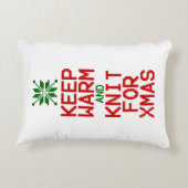 暖保か編みクリスマス アクセントクッション (裏面)