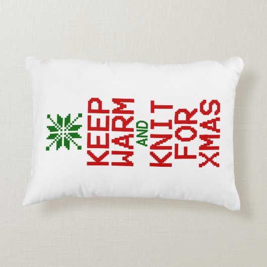 暖保か編みクリスマス アクセントクッション (裏面)