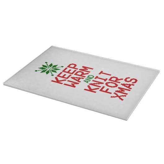 暖保か編みクリスマス カッティングボード (角)