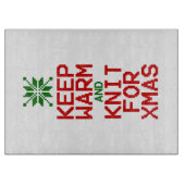 暖保か編みクリスマス カッティングボード (正面)