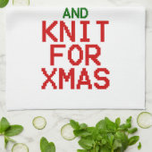 暖保か編みクリスマス キッチンタオル (折り畳み)