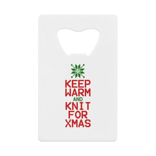 暖保か編みクリスマス クレジットカード栓抜き (正面)