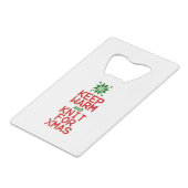 暖保か編みクリスマス クレジットカード栓抜き (正面アングル)