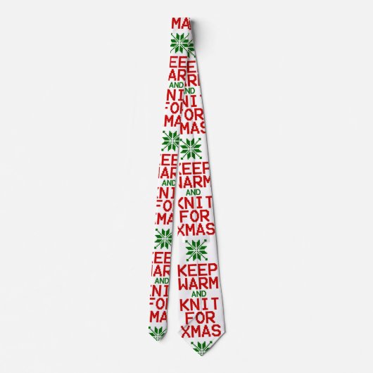 暖保か編みクリスマス ネクタイ (裏面)