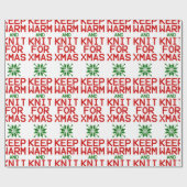 暖保か編みクリスマス ラッピングペーパー (フラット)