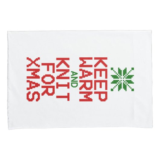 暖保か編みクリスマス 枕カバー (正面右)