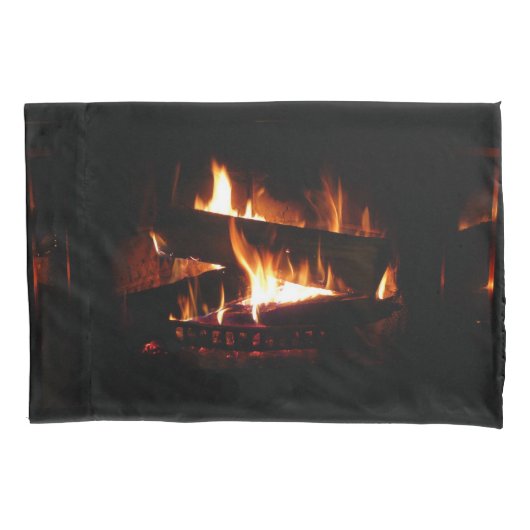 暖冬の暖炉 枕カバー (正面)