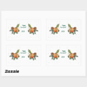 「暖冬の水彩柑橘類&クッキー」 長方形シール (シート)