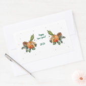 「暖冬の水彩柑橘類&クッキー」 長方形シール (封筒)