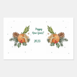 「暖冬の水彩柑橘類&クッキー」 長方形シール