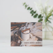 暖冬ウィッシュズビジネスハッピーホリデー シーズンポストカード (スタンド正面)