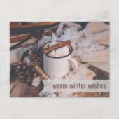 暖冬ウィッシュズビジネスハッピーホリデー シーズンポストカード (正面)