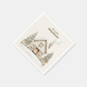 暖冬コテージベビーシャワー スタンダードカクテルナプキン (角)