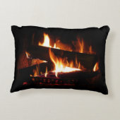 暖冬シーン撮影の暖炉 アクセントクッション (裏面)