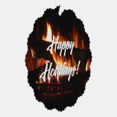 暖冬シーン撮影の暖炉 オーナメントカード (右)