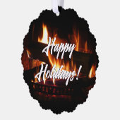 暖冬シーン撮影の暖炉 オーナメントカード (左)