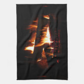 暖冬シーン撮影の暖炉 キッチンタオル (縦)