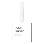 暖冬シーン撮影の暖炉 キューブオーナメント (正面)