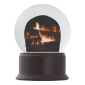 暖冬シーン撮影の暖炉 スノーグローブ (裏面)