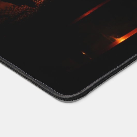 暖冬シーン撮影の暖炉 デスクマット (コーナー)