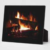 暖冬シーン撮影の暖炉 フォトプラーク (側面)