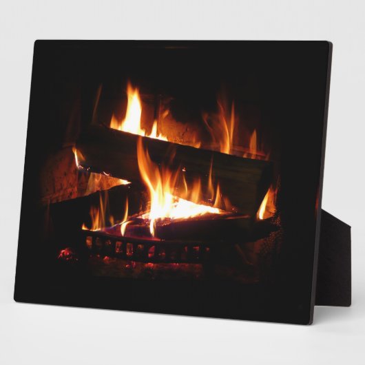 暖冬シーン撮影の暖炉 フォトプラーク