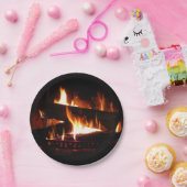 暖冬シーン撮影の暖炉 ペーパープレート (パーティー)
