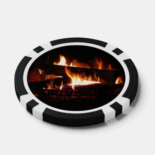 暖冬シーン撮影の暖炉 ポーカーチップ (シングル)