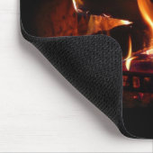 暖冬シーン撮影の暖炉 マウスパッド (コーナー)